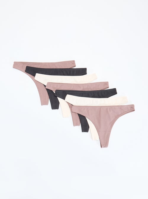 Pack de 7 tangas negros - Kiabi
