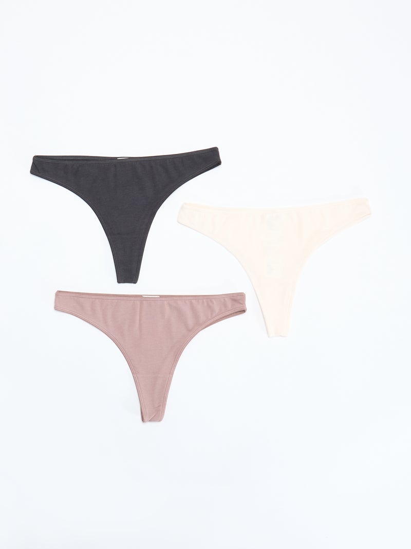 Pack de 7 tangas negros Rosa - Kiabi