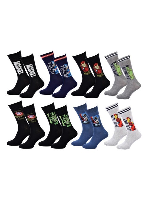 Pack de 8 Calcetines Hombre Marvel Avengers - Kiabi