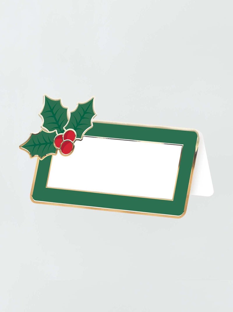 Pack de 8 tarjetas 'acebo de Navidad' VERDE - Kiabi