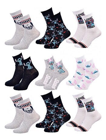Pack de 9 calcetines mujer LILO ET STITCH
