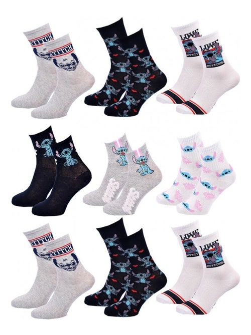 Pack de 9 calcetines mujer LILO ET STITCH - Kiabi