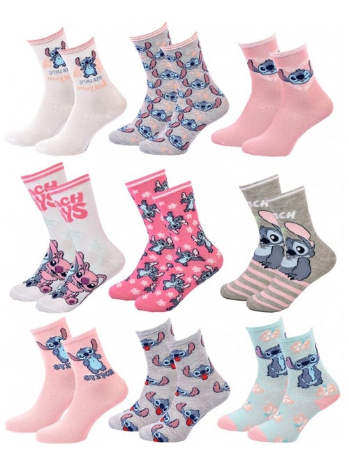 Pack de 9 calcetines niña DISNEY LILO Y STITCH - Kiabi