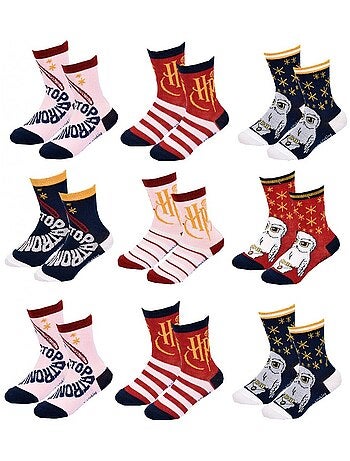 Pack de 9 calcetines niña HARRY POTTER