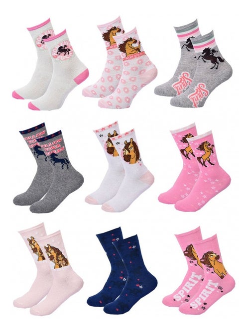 Pack de 9 calcetines niña SPIRIT - Kiabi Pack de 9 calcetines niña SPIRIT - Kiabi