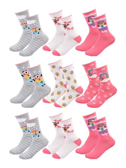 Pack de 9 Calcetines Niña YO, VILLANO Y DESAGRADABLE - Kiabi
