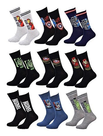 Pack de 9 pares calcetines hombre MARVEL AVENGERS