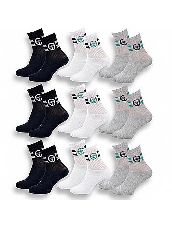 Pack de 9 pares calcetines niño Sergio Tacchini Tennis Crew