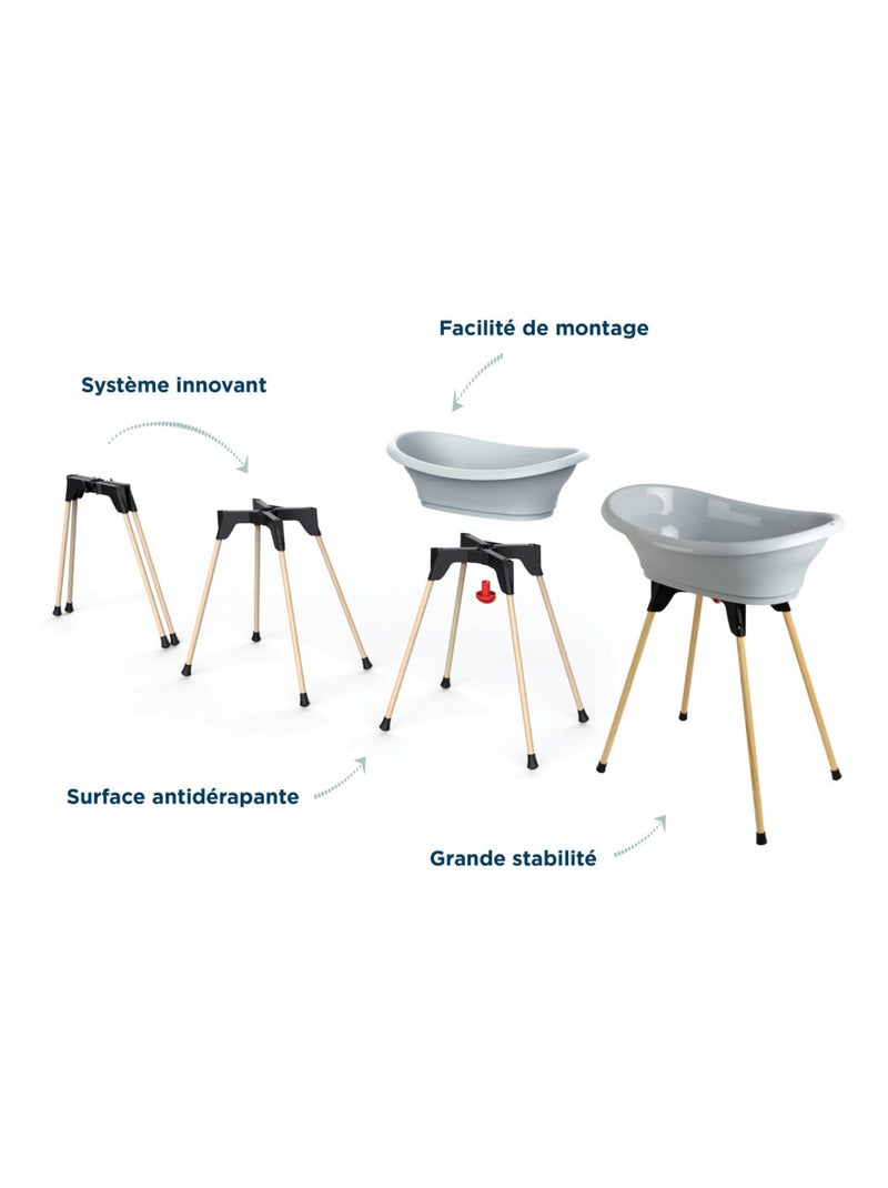 Pack de baño 5 en 1 Thermobaby Vasco con soporte y termómetro LCD Gris - Kiabi