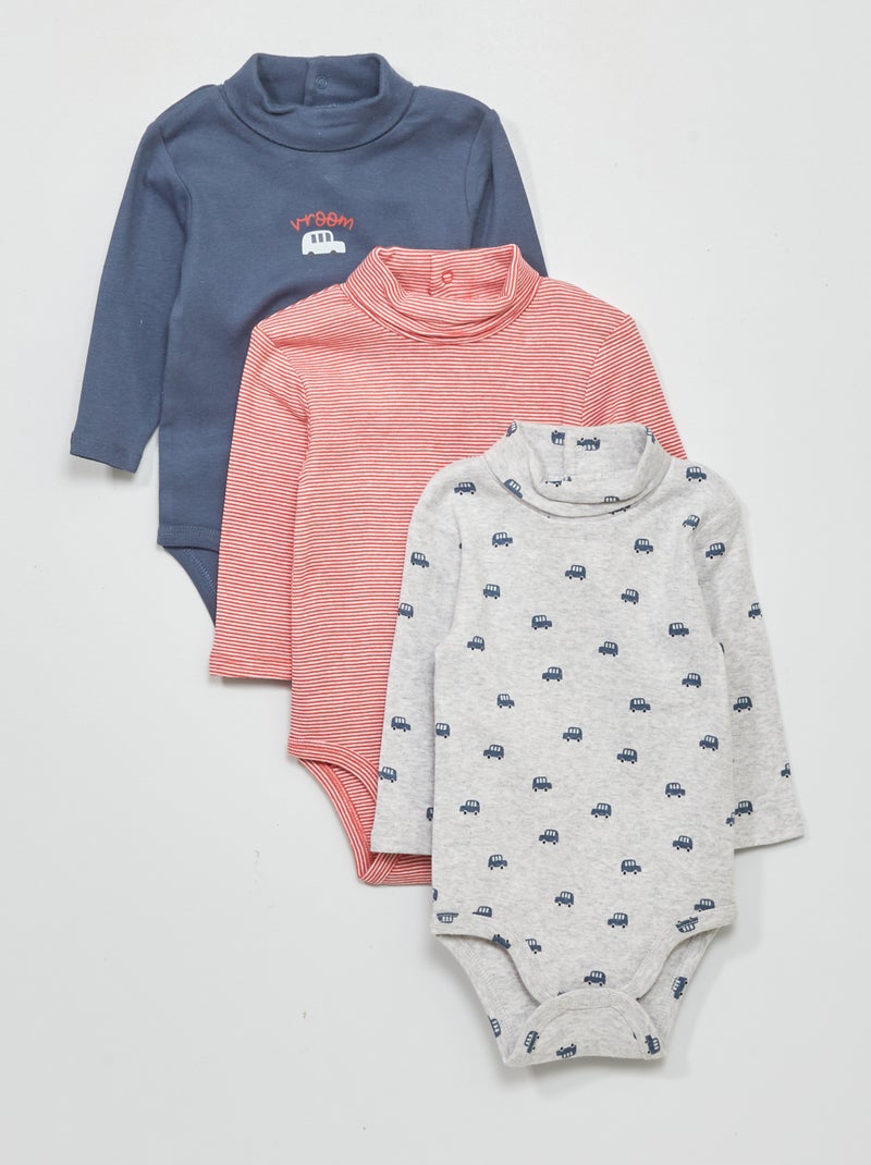 Pack de bodies de cuello vuelto AZUL - Kiabi