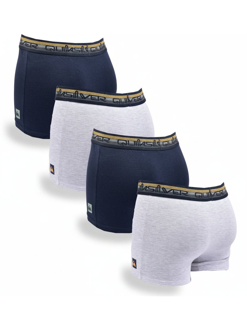 Pack de bóxers hombre QUIKSILVER algodón stretch - Pack de 4 Gris azul - Kiabi