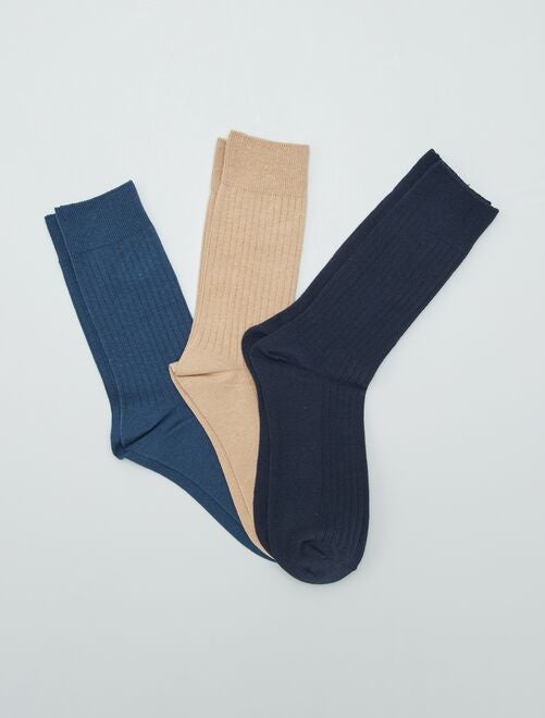Pack de calcetines altos acanalados  - 3 pares - Kiabi