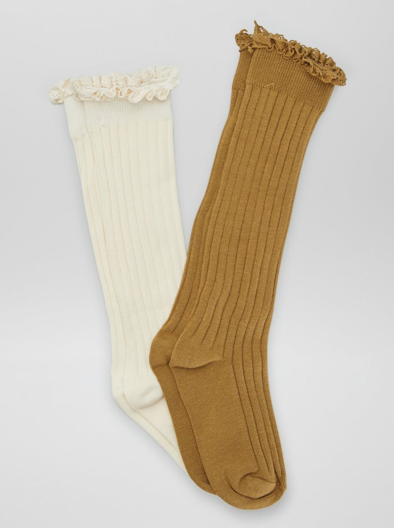Pack de calcetines altos acanalados amarillo - Kiabi