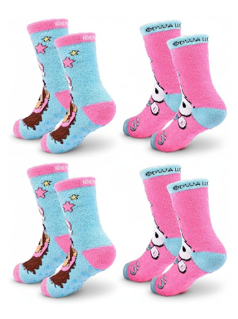 Pack de Calcetines Antideslizantes Niña GABBY'S (Pack de 4) Azul Rosa - Kiabi