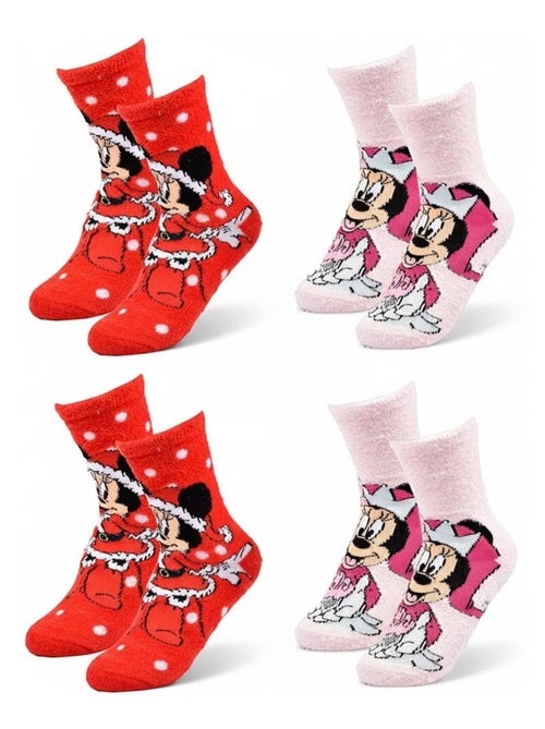 Pack de Calcetines Antideslizantes Niño Disney MINNIE (Pack de 4) - Kiabi