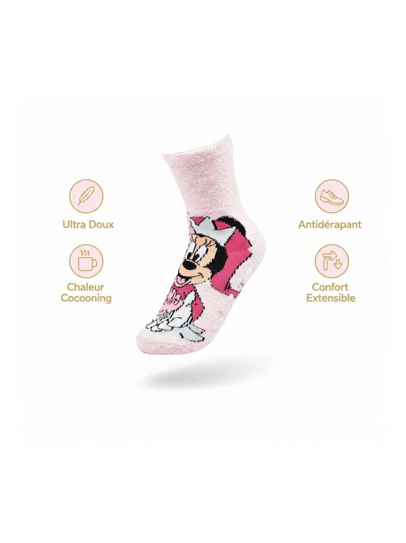 Pack de Calcetines Antideslizantes Niño Disney MINNIE (Pack de 4) Rosa rojo - Kiabi