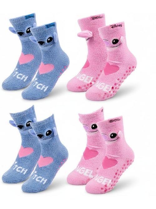 Pack de Calcetines Antideslizantes Niño LILO & STITCH (Pack de 4) - Kiabi