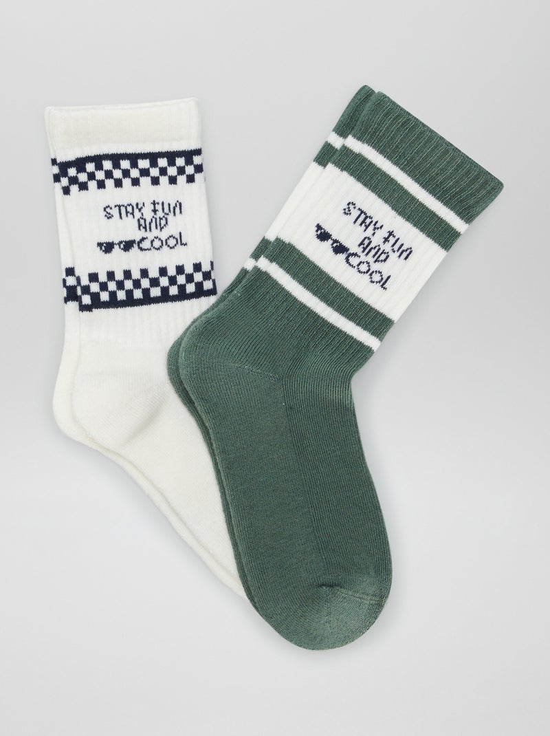 Pack de calcetines con estampados de dinosaurios - 2 pares GRIS - Kiabi