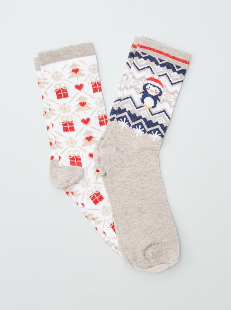 Pack de calcetines de Navidad BEIGE - Kiabi