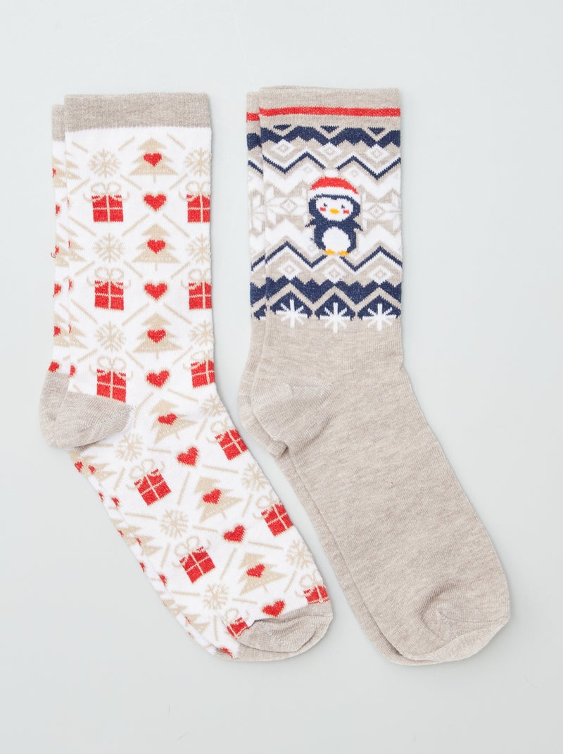Pack de calcetines de Navidad BEIGE - Kiabi