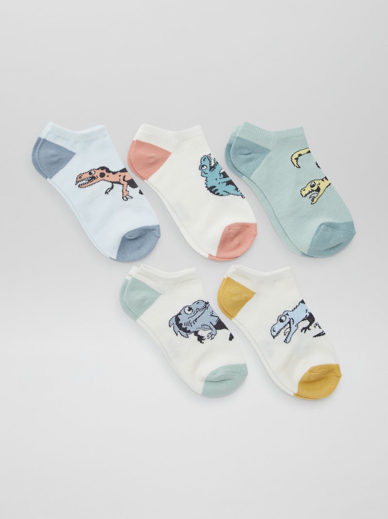 Pack de calcetines invisibles estampados VERDE - Kiabi