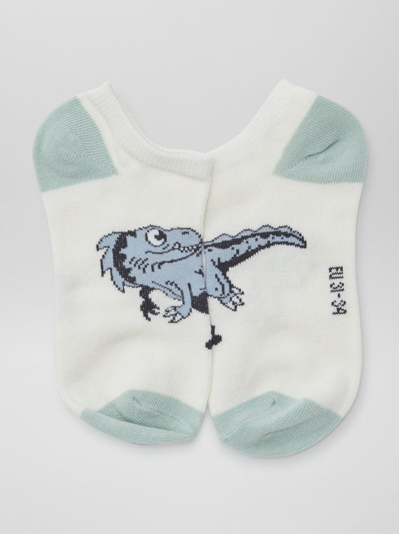 Pack de calcetines invisibles estampados VERDE - Kiabi