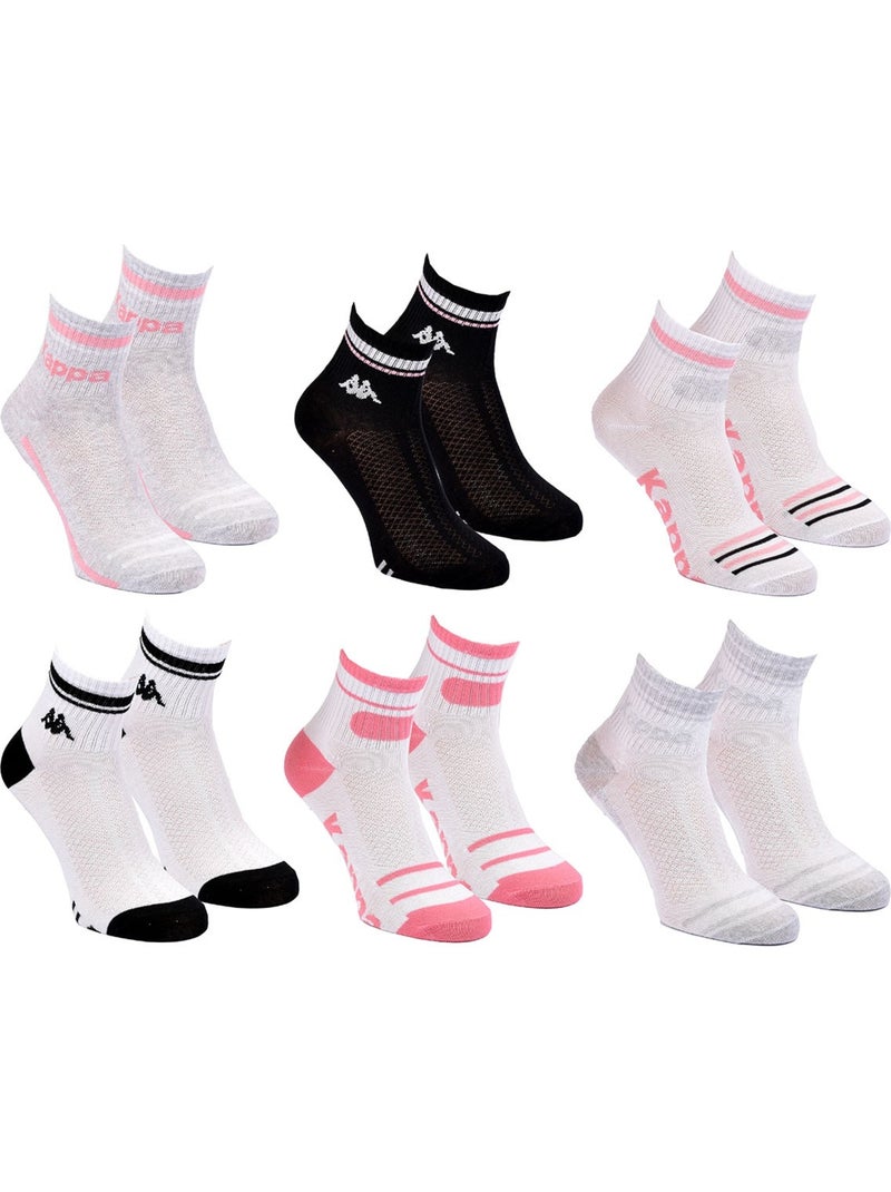 Pack de Calcetines Mujer Quarter KAPPA (Lot de 6) Blanco Gris Negro - Kiabi