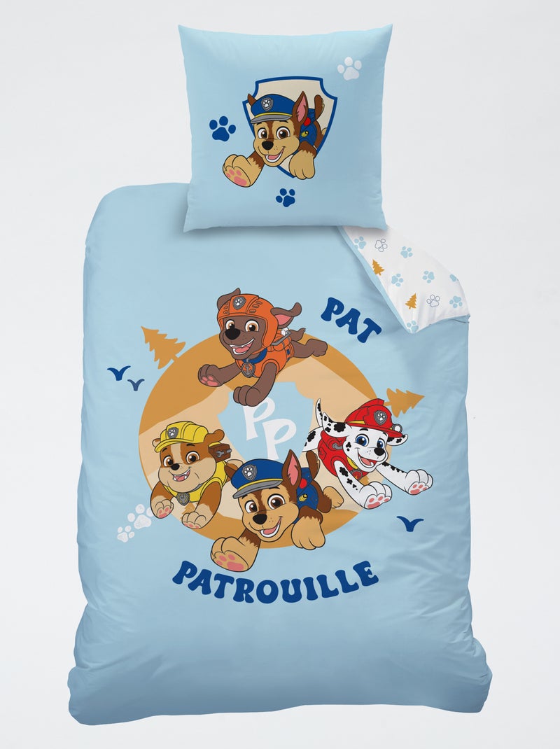 Pack de cama individual de 2 piezas "Patrulla Canina": funda nórdica + 1 funda de almohada Azul - Kiabi