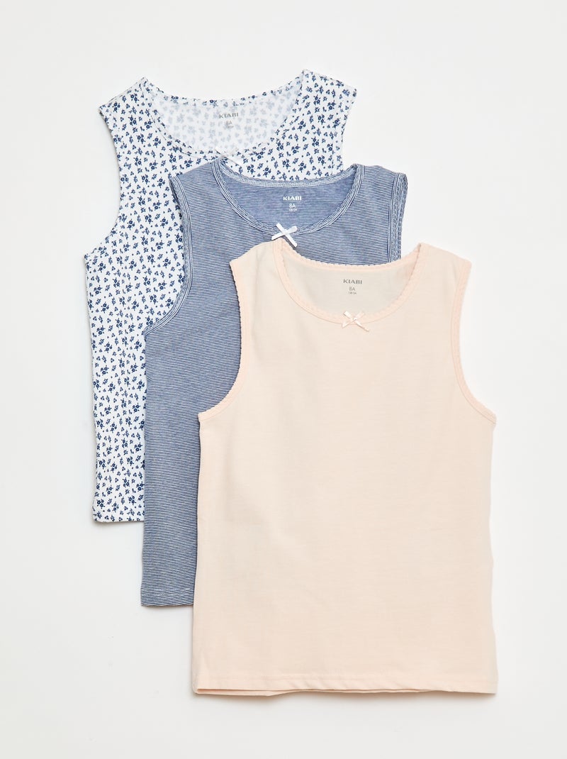 Pack de camiseta de tirantes anchos Azul - Kiabi