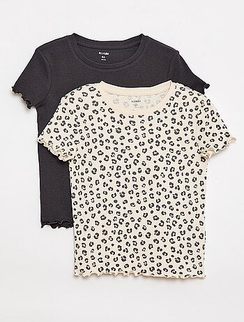 Pack de camisetas de canalé - 2 unidades