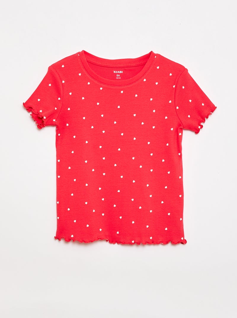 Pack de camisetas de canalé - 2 unidades Rojo - Kiabi