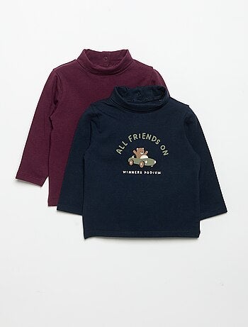 Pack de camisetas de cuello alto - 2 piezas