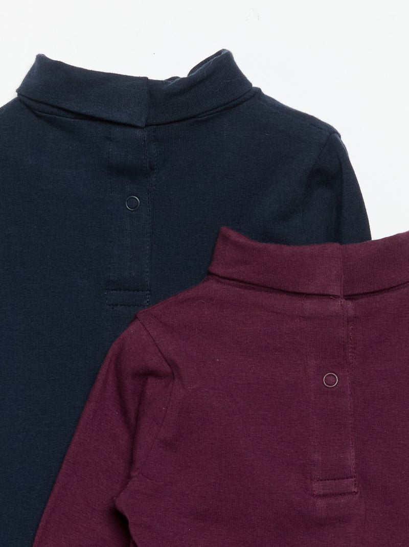 Pack de camisetas de cuello alto - 2 piezas Azul - Kiabi