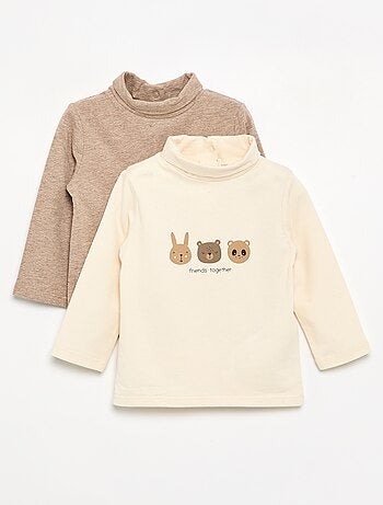 Pack de camisetas de cuello alto - 2 piezas