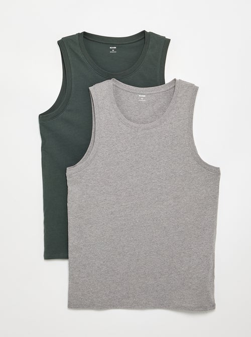 Pack de camisetas de tirantes de punto jersey - 2 unidades - Kiabi Pack de camisetas de tirantes de punto jersey - 2 unidades - Kiabi