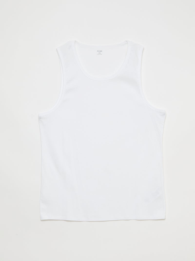 Pack de camisetas de tirantes de punto jersey Blanco - Kiabi