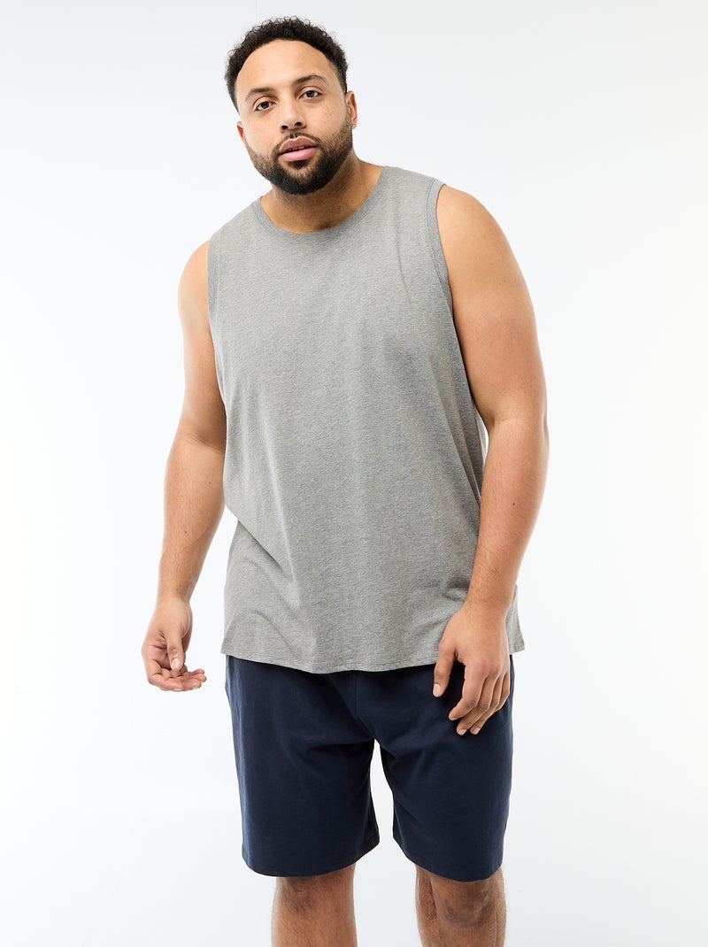 Pack de camisetas de tirantes de punto jersey Gris - Kiabi