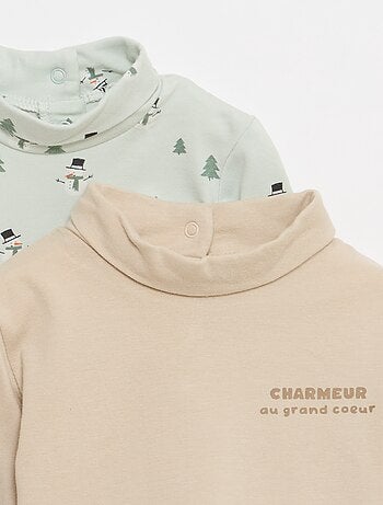 pack de camisetas interiores de cuello alto - 2 unidades