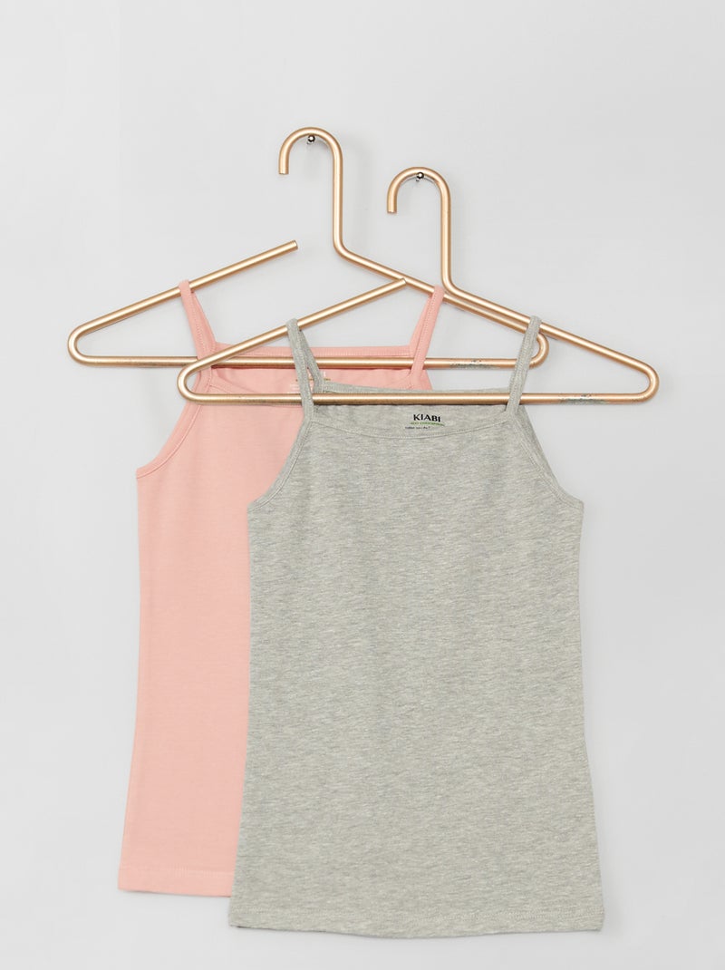 Pack de camisetas lisas de tirantes de punto BLANCO - Kiabi