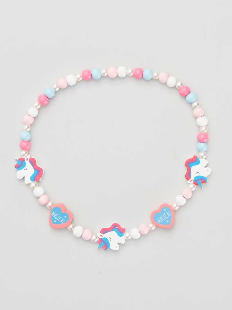 Pack de collar + pulsera 'unicornio' multicolor - Kiabi