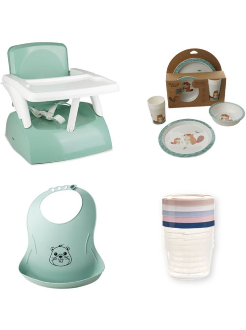 Pack de comidas 2º año Thermobaby con alzador Gusto, 5 botes - Kiabi