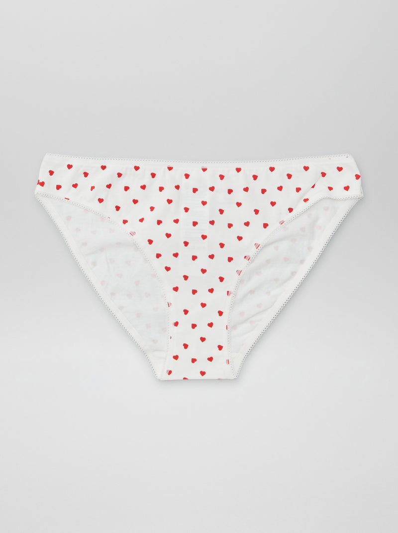 Pack de de 3 braguitas de algodón ROJO - Kiabi