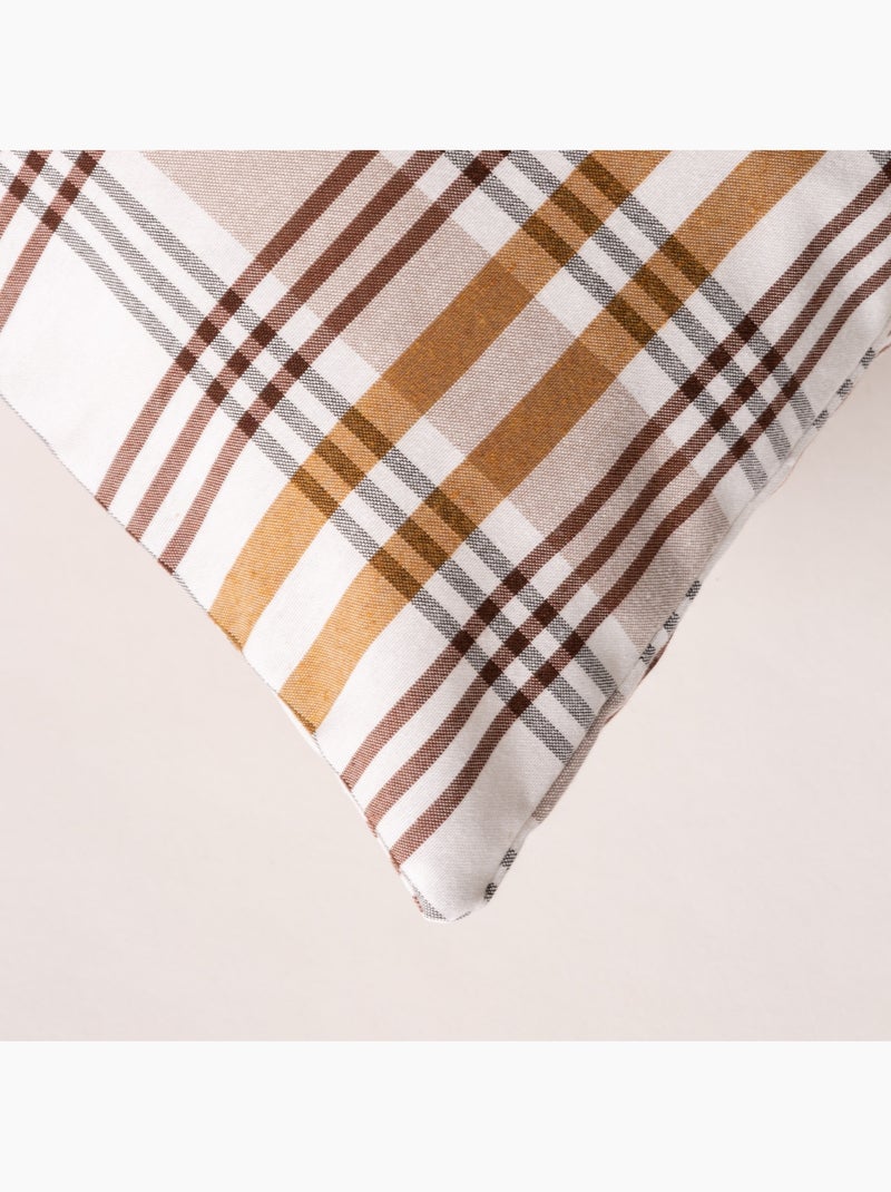 Pack de dos fundas de cojín diseño tartán, con cierre de cremallera - Gamusi. Camel - Kiabi