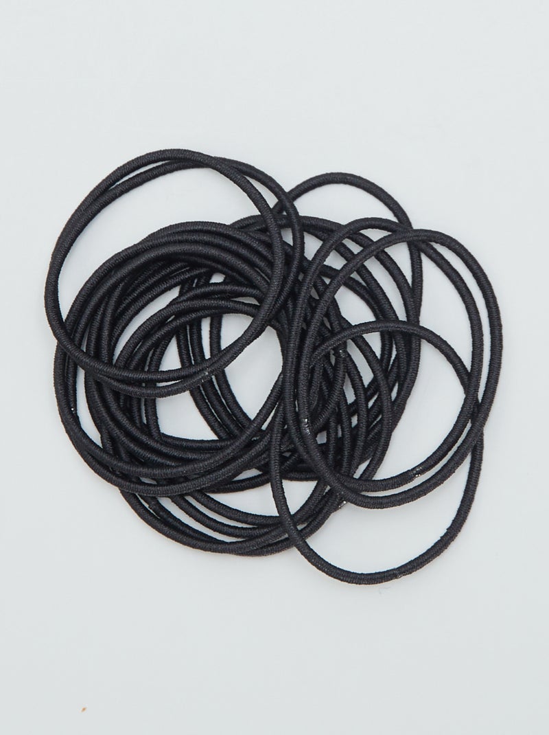 Pack de gomas para el pelo planas NEGRO - Kiabi