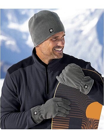 Pack de gorro y guantes de tejido polar