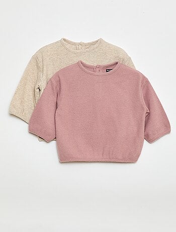 Pack de jerséis de punto suave con cuello abotonado