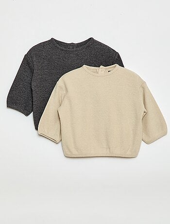 Pack de jerséis de punto suave con cuello abotonado