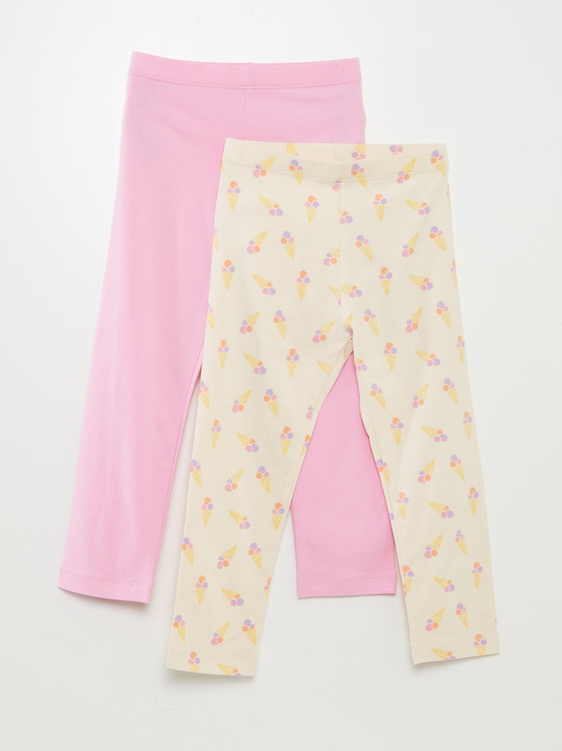 Pack de leggings cortos con motivo - 2 piezas BLANCO - Kiabi