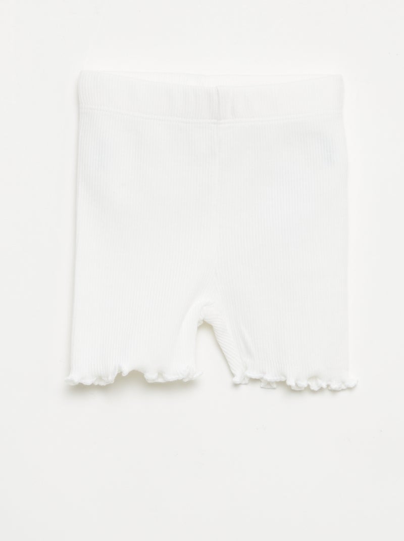 Pack de leggings de canalé - 2 unidades Blanco - Kiabi