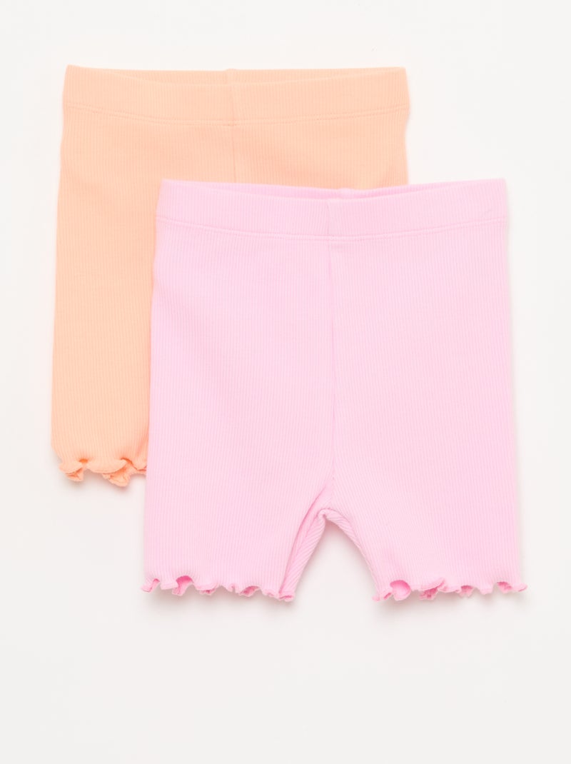 Pack de leggings de canalé - 2 unidades Naranja - Kiabi